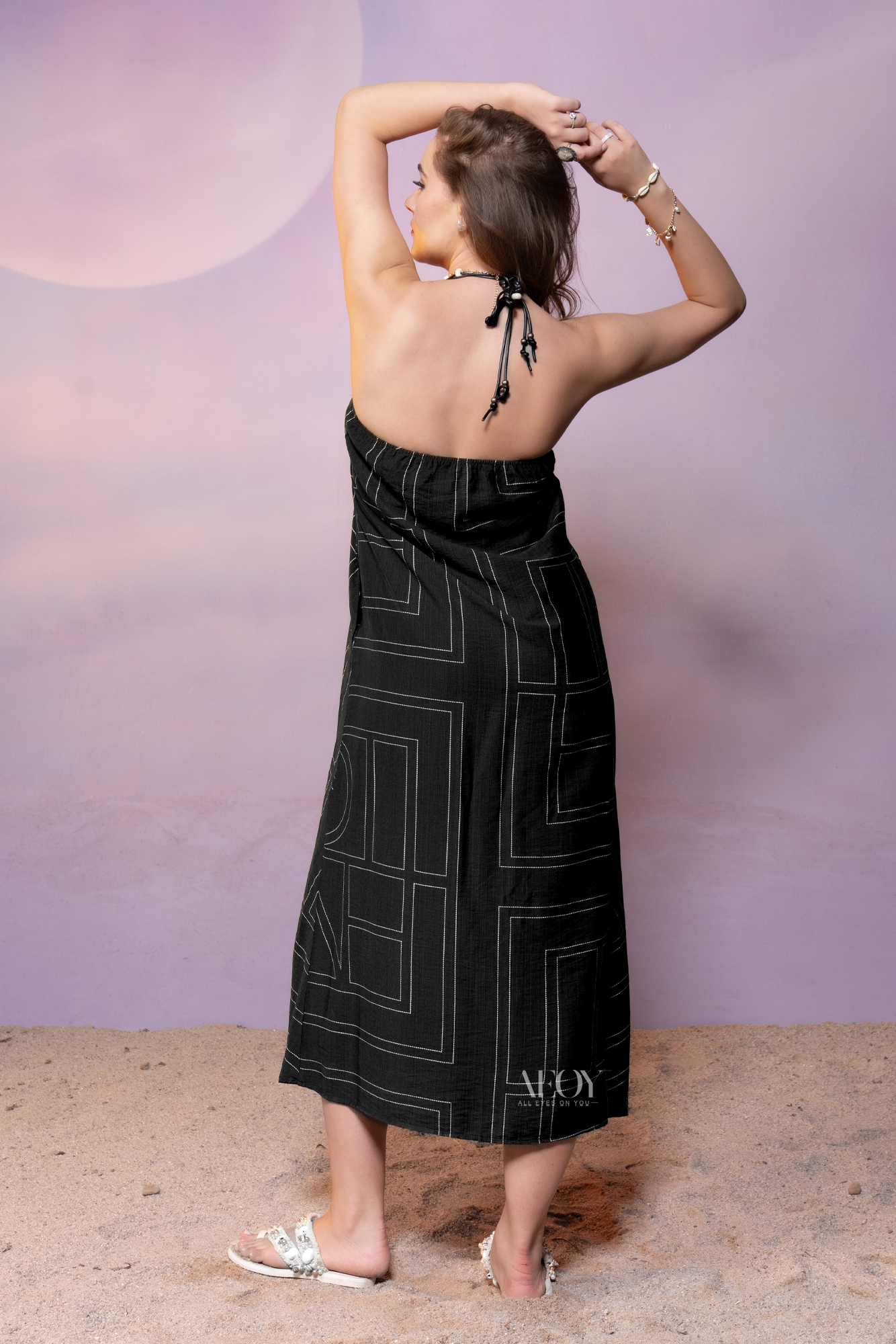 Monogram Halter–Maxi Dress