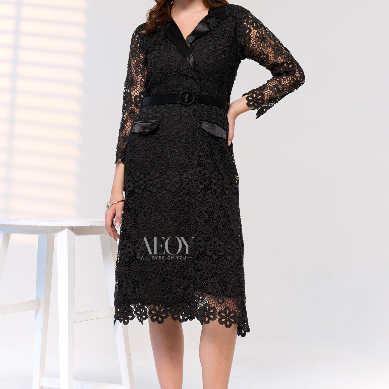 Black Lace-Maxi Dress