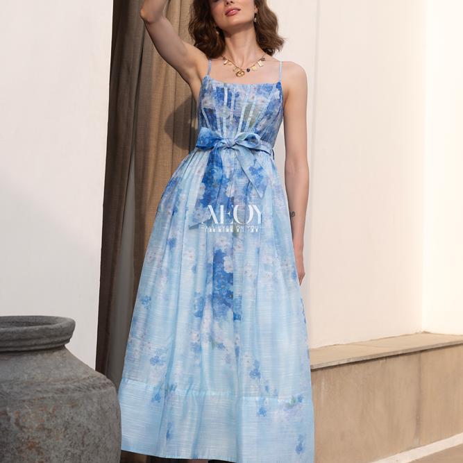 Azure Garden-Maxi Dress