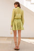 Women green lace skirt set