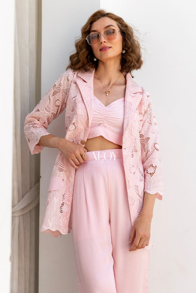Pink formal co ord set women
