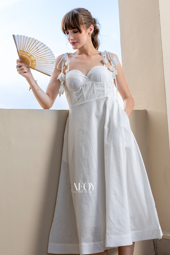Dream Belle Midi Dress - Attractive Women's Midi Dress | AEOY XL / White by Label S4U Dream Belle Midi Dress - Attractive Women's Midi Dress | AEOY XL / White by Label S4U