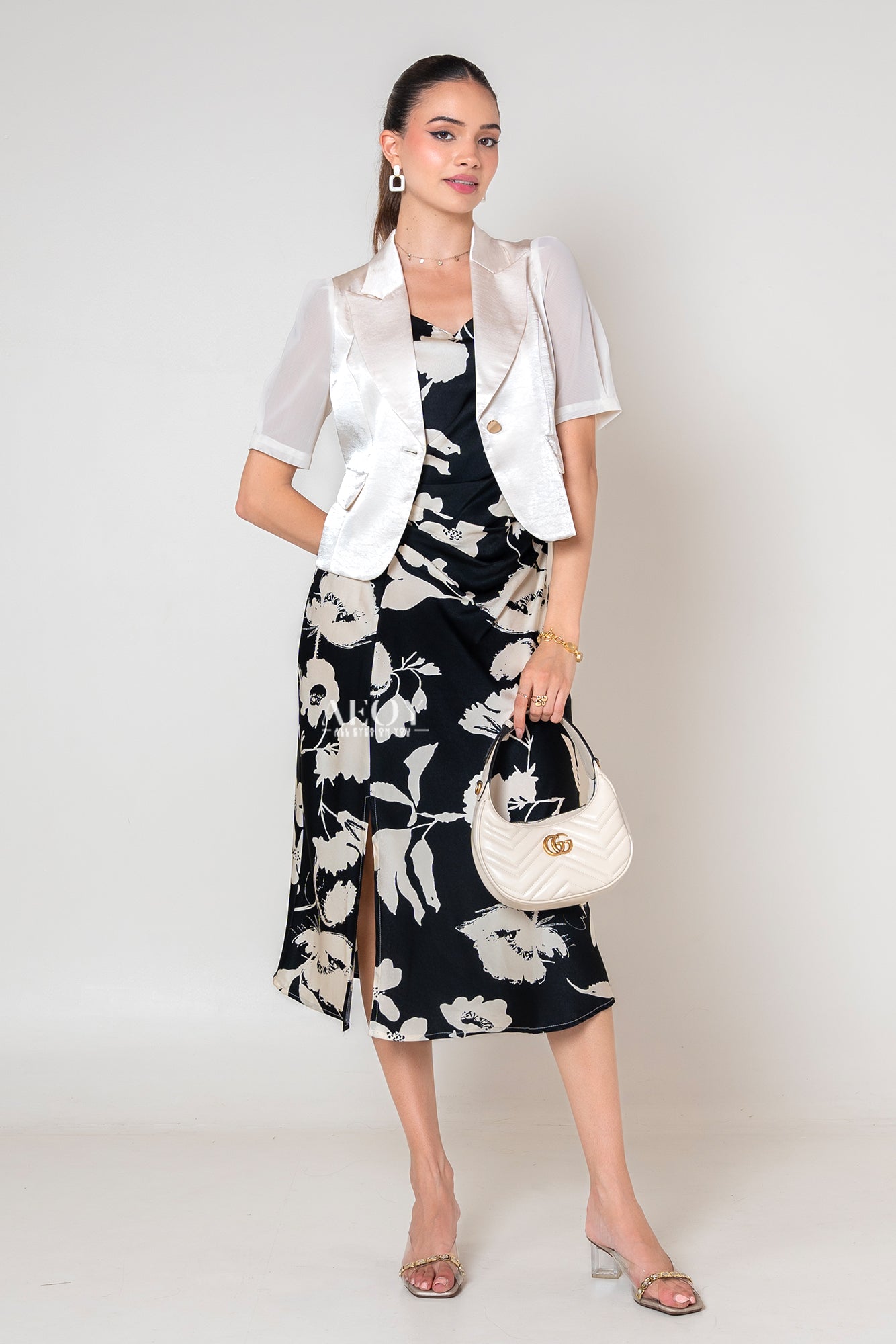 Monochrome Black Dress with blazer