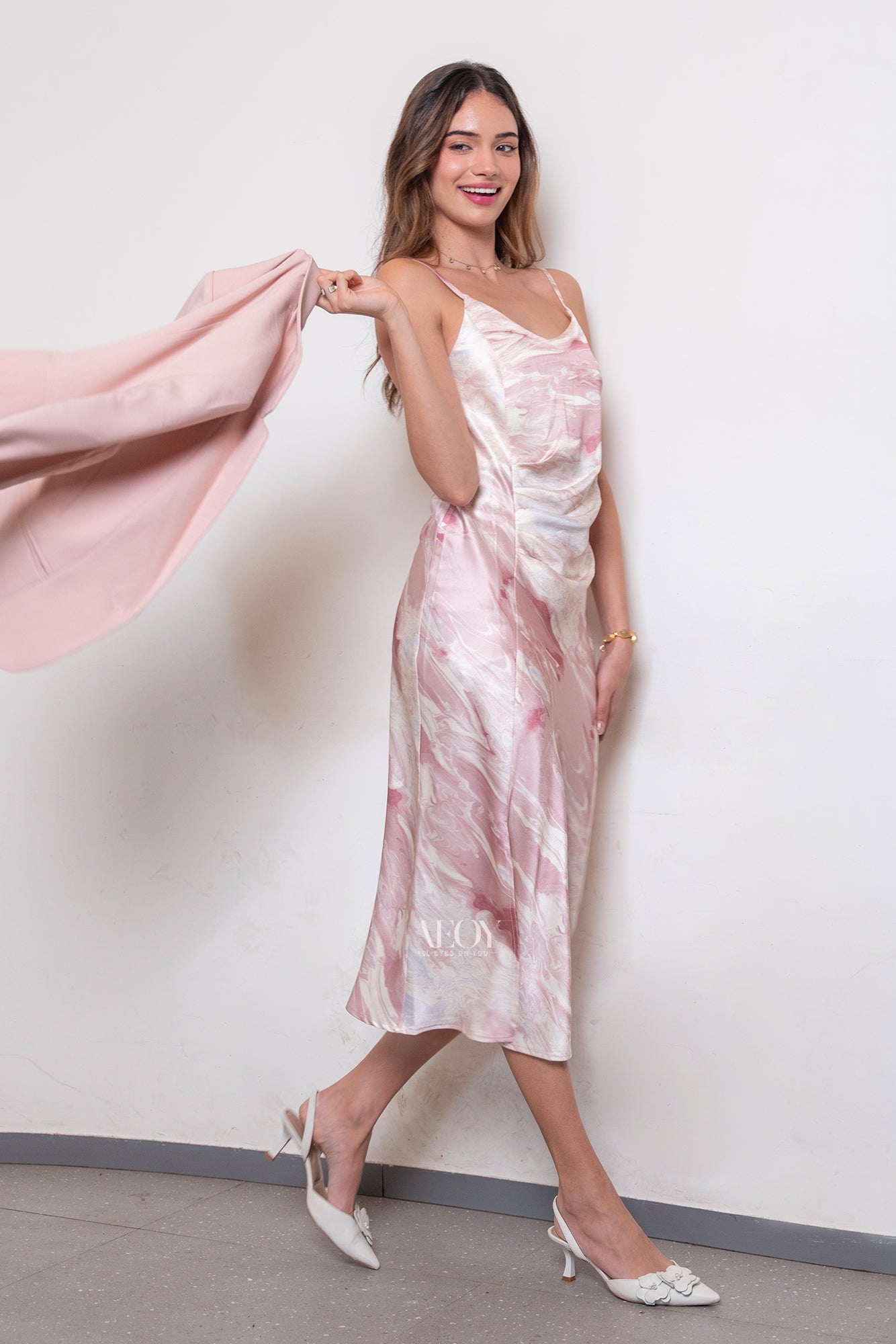 Pink dress with blazer