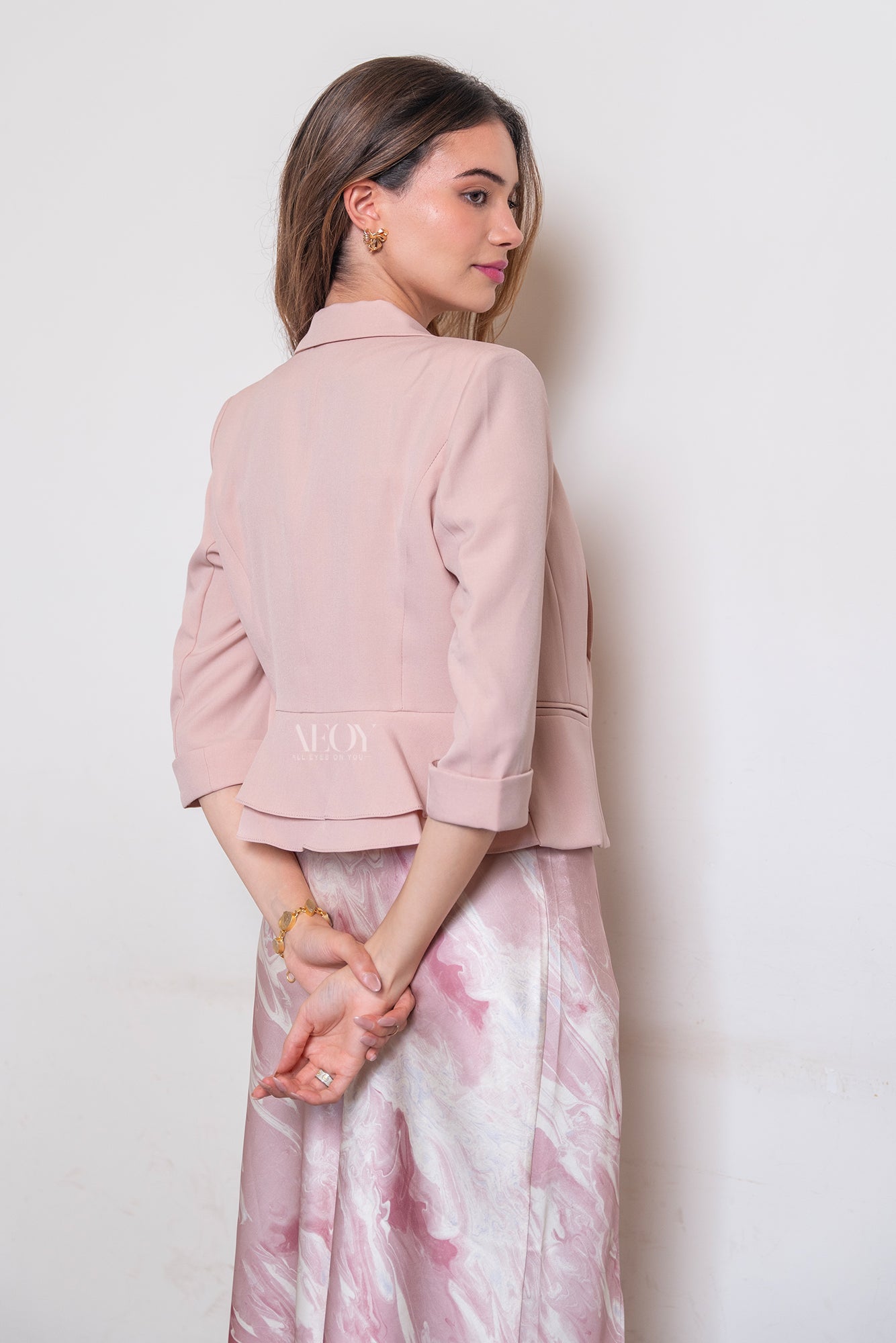 Pink dress with blazer