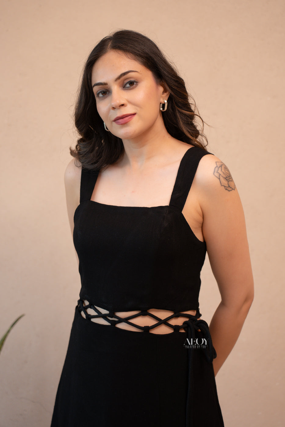 Black Cut-Out Maxi Dress