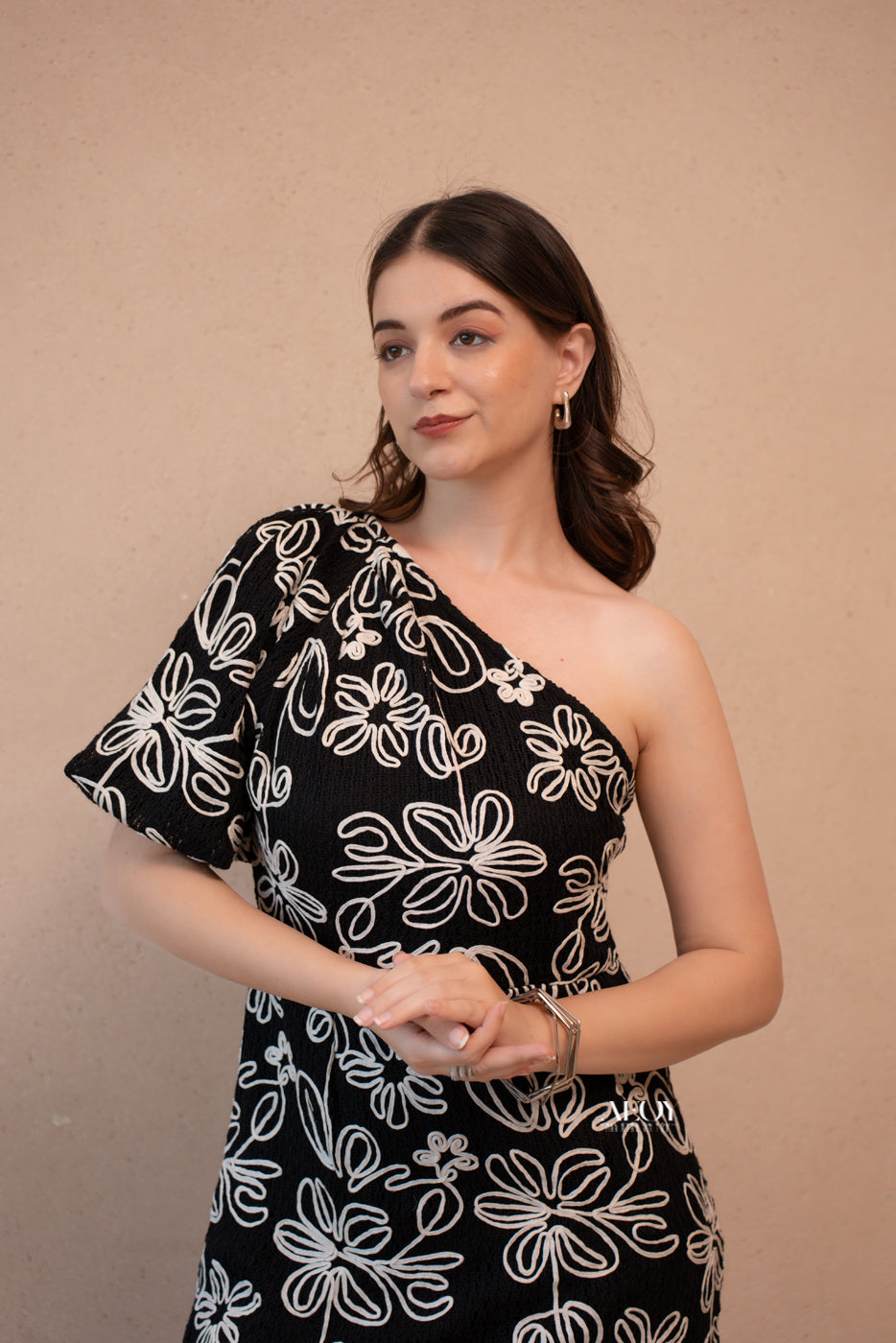 Black One-Shoulder Mini Dress