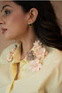 Summer yellow floral shirt women