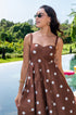 Polka dot midi dress women
