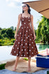 Brown polka midi dress
