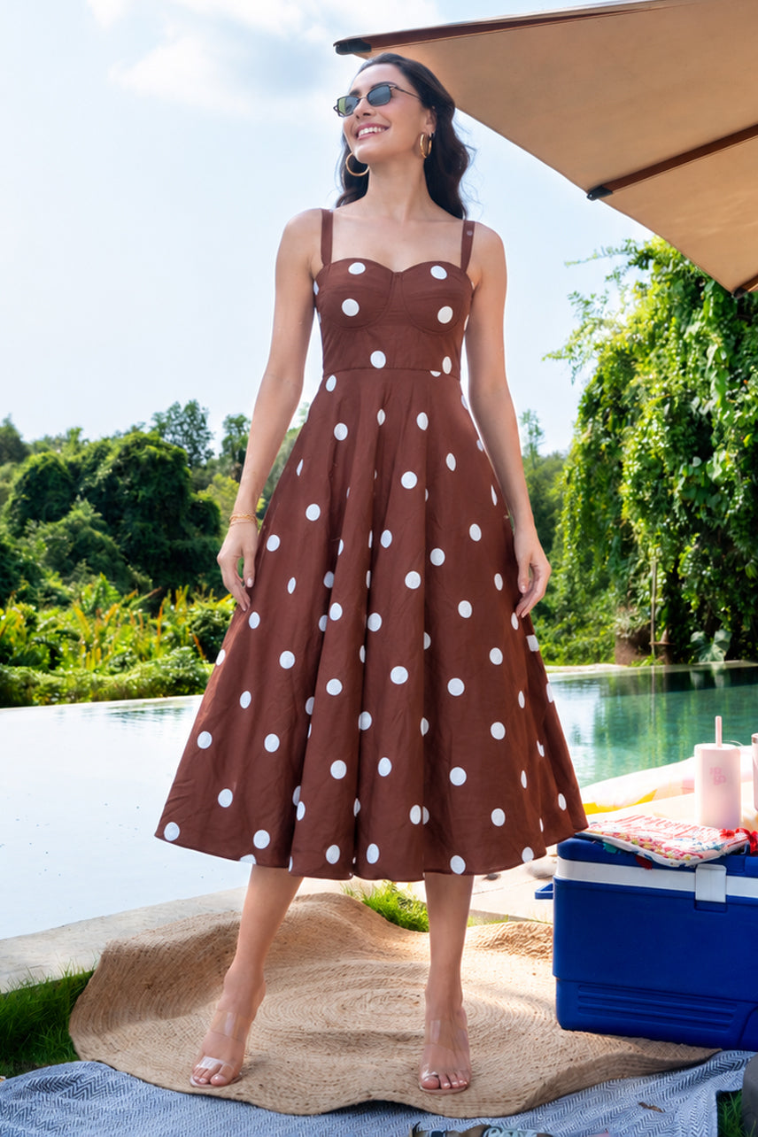 Polka Midi Dress | Midi Dress for Women