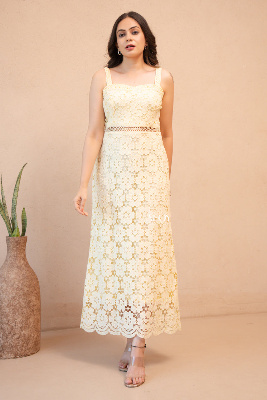 Yellow Lace Maxi Dress