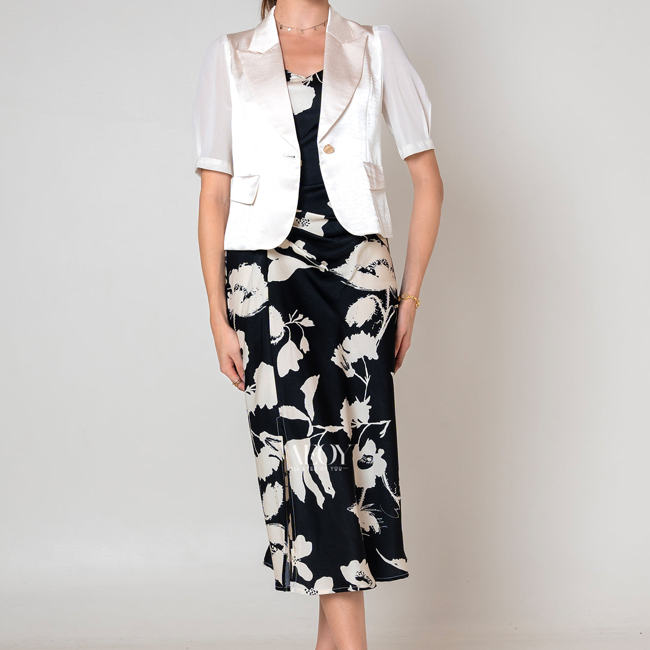 Monochrome Black Dress with blazer