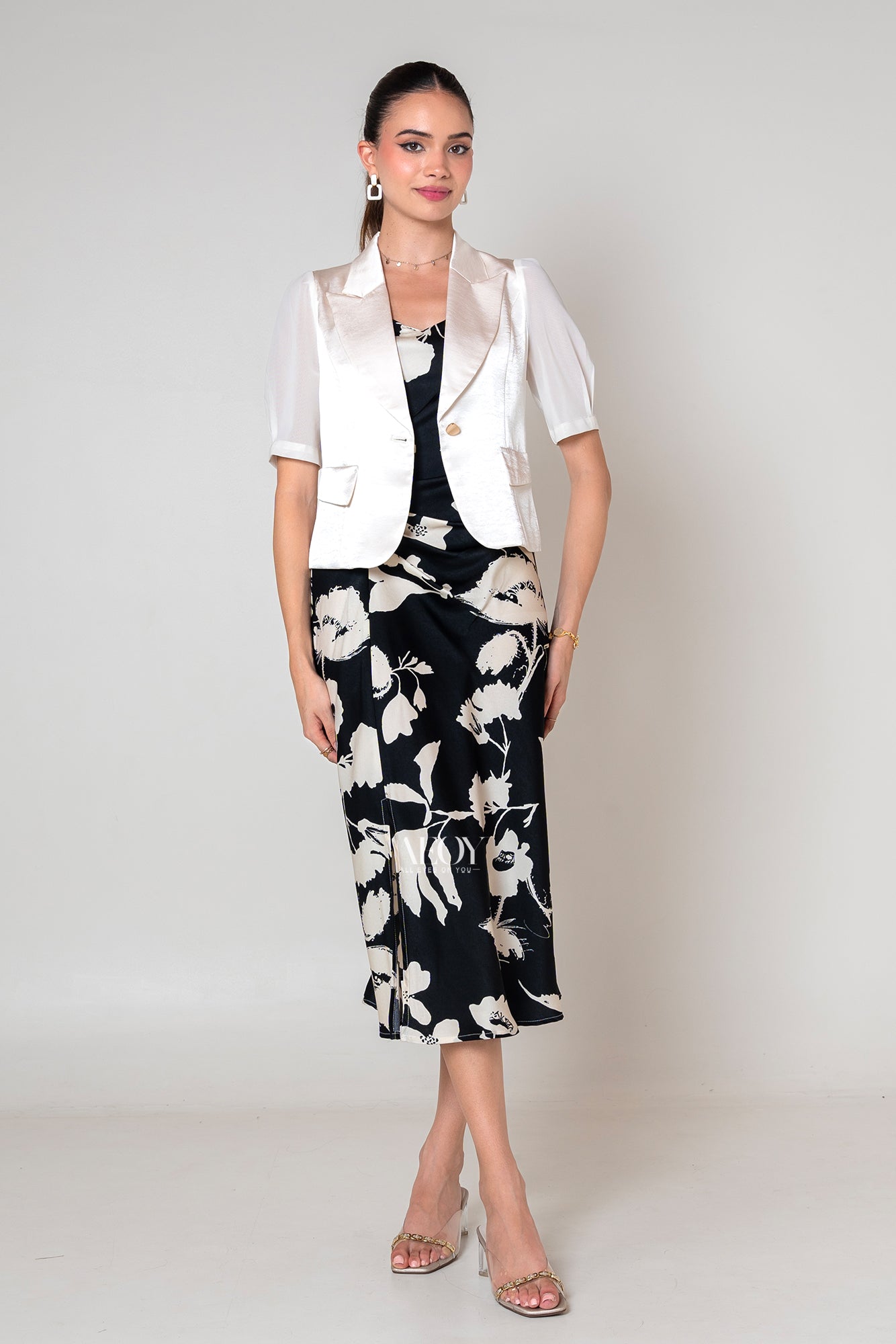 Monochrome Black Dress with blazer