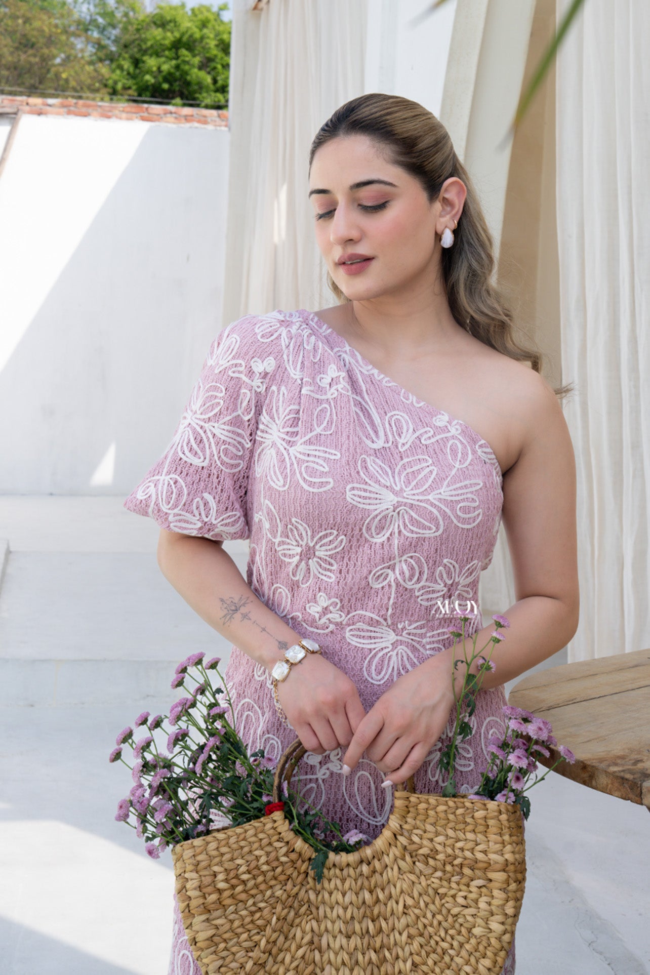 Blossom One-Shoulder Mini Dress