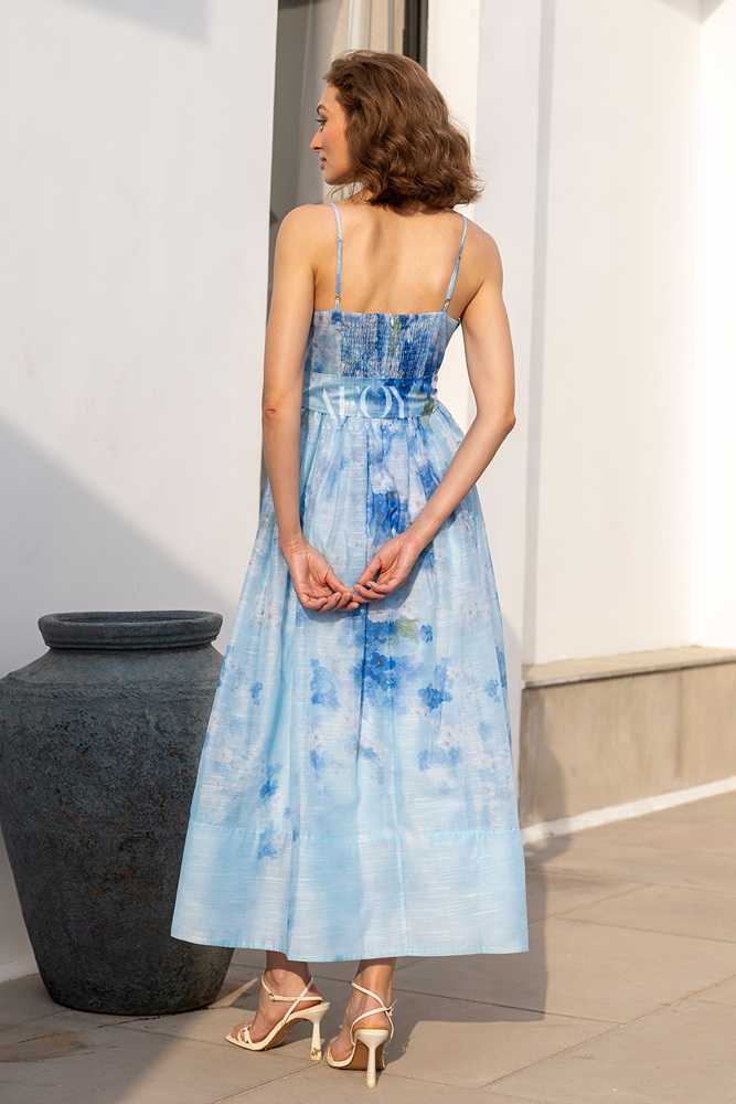 Azure Garden-Maxi Dress