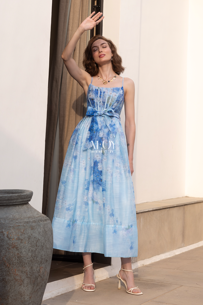 Azure Garden-Maxi Dress