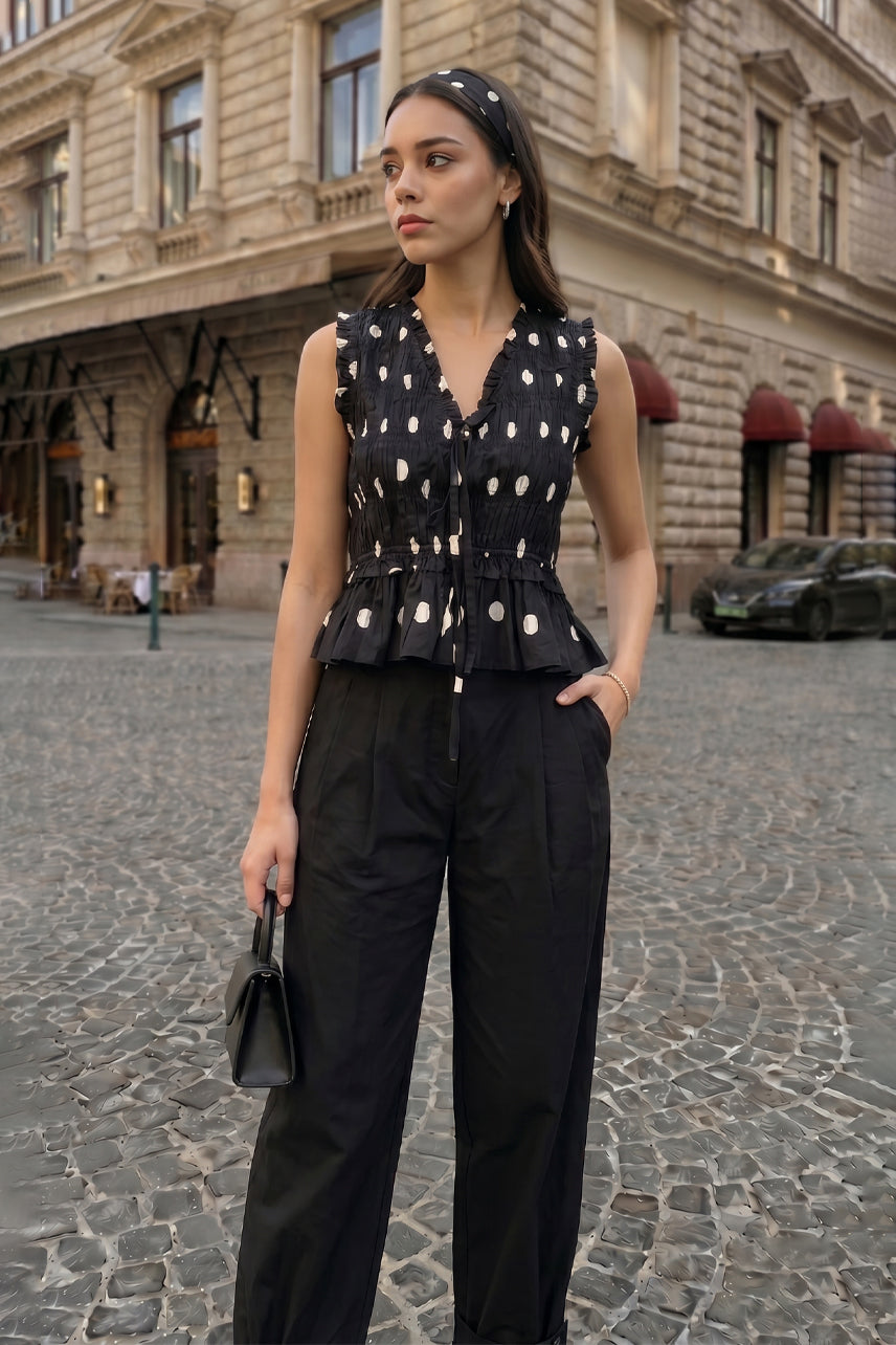 Polka peplum co-ord set