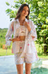 White printed short set women
