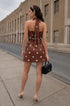 Brown printed summer dress