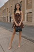 Brown polka dress women