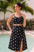 Black slit skirt set
