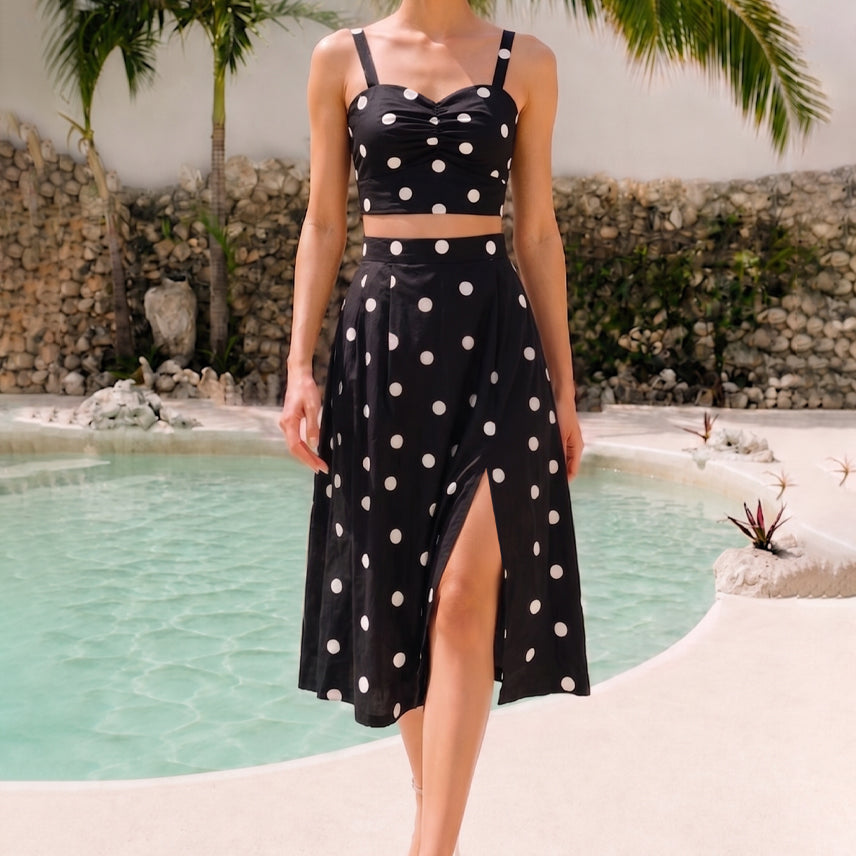 Black polka co ord set
