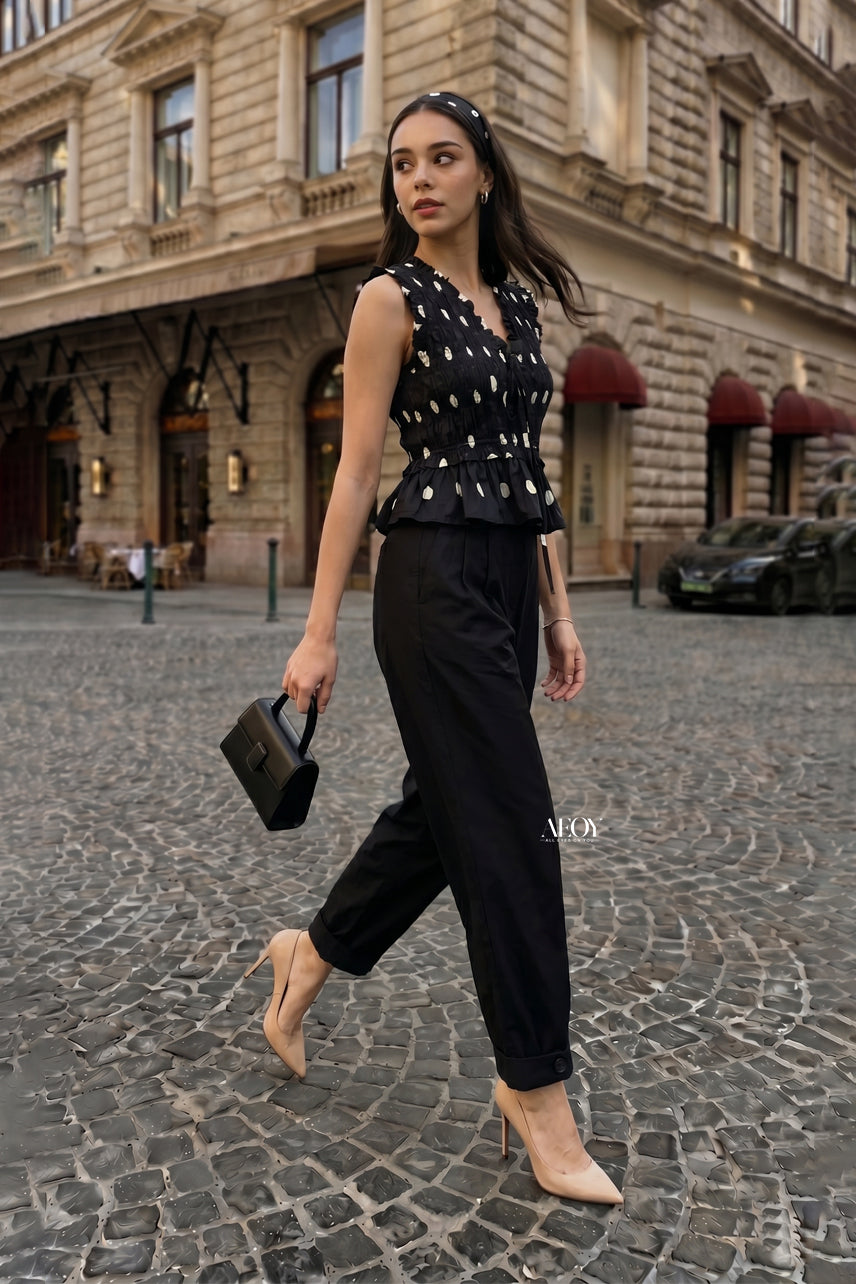 Polka Muse Peplum Top