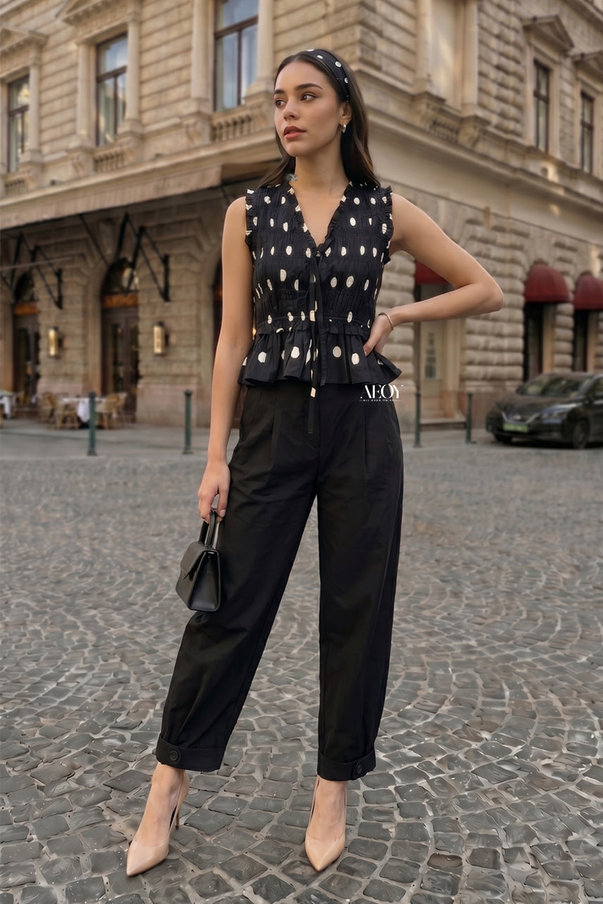 Polka Muse Peplum Top