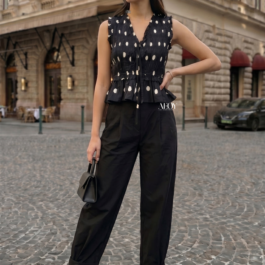 Polka Muse Peplum Top