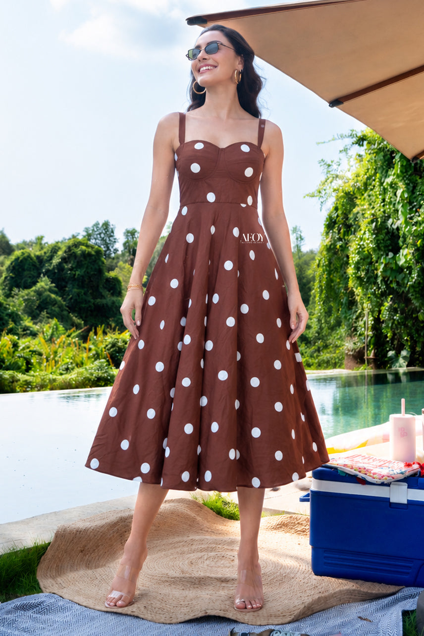 Polka Midi Dress