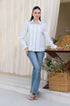 White embellished collar shirt women