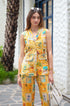 Yellow floral co ord outfit women
