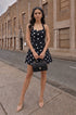 Black polka dress women
