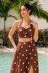 Brown slit skirt set

