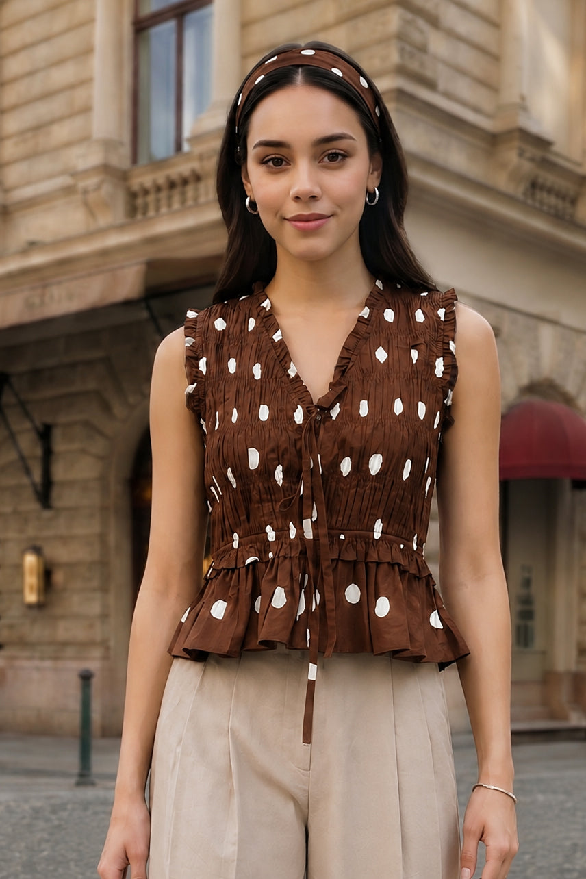 Polka Peplum Top