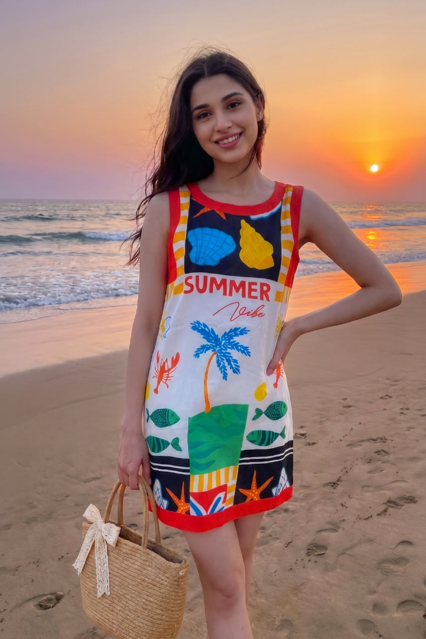 Tropical Summer Mini Dress