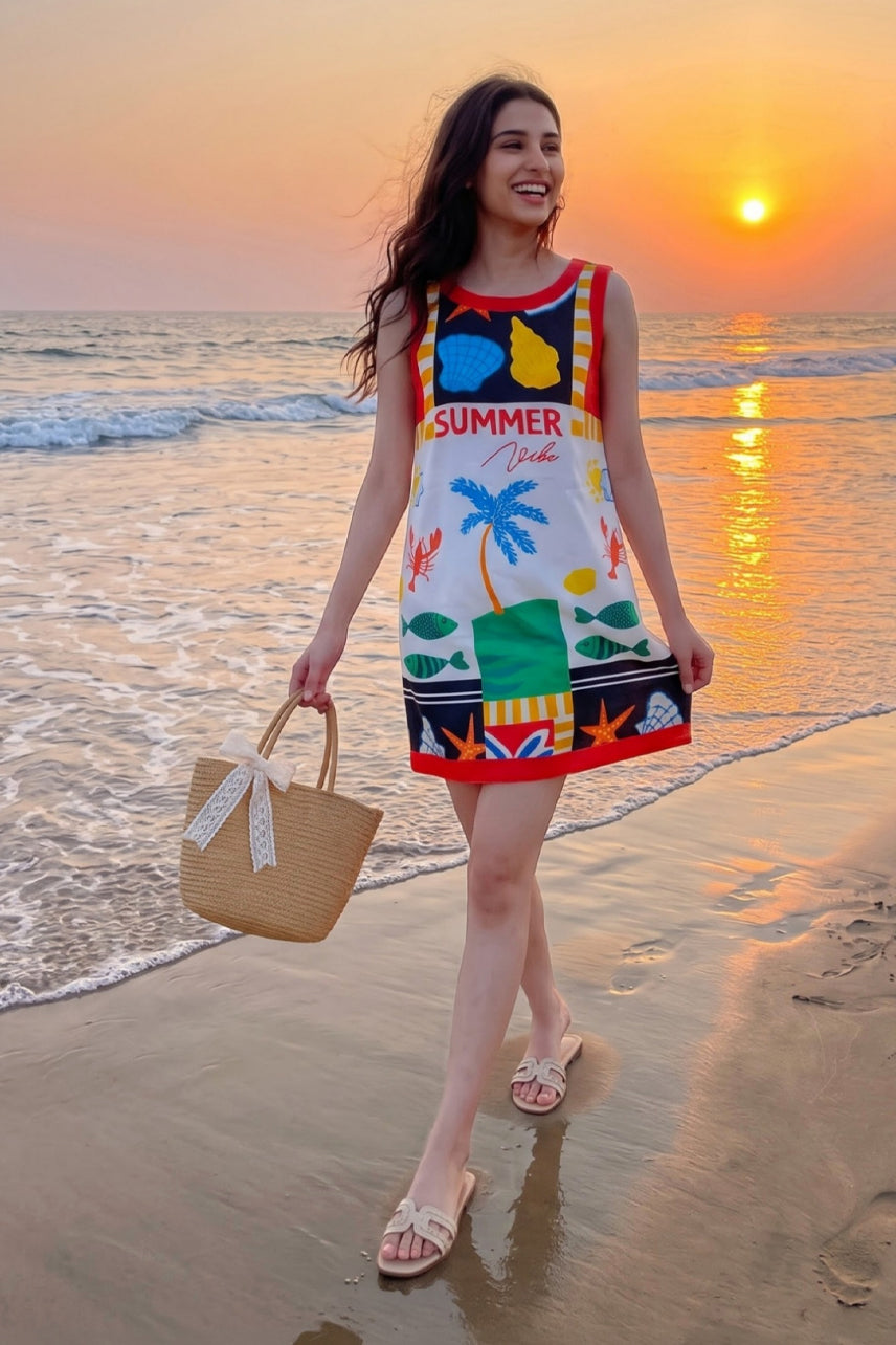Tropical Summer Mini Dress