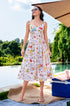 Positano print midi dress
