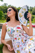 Mediterranean print midi dress
