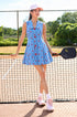 Blue striped mini dress