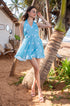Blue polka mini dress
