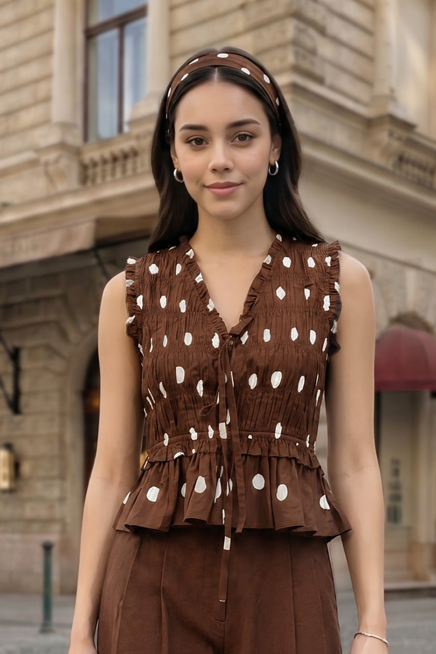 Polka dot sleeveless top
