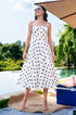 White polka midi dress
