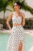 White slit skirt set
