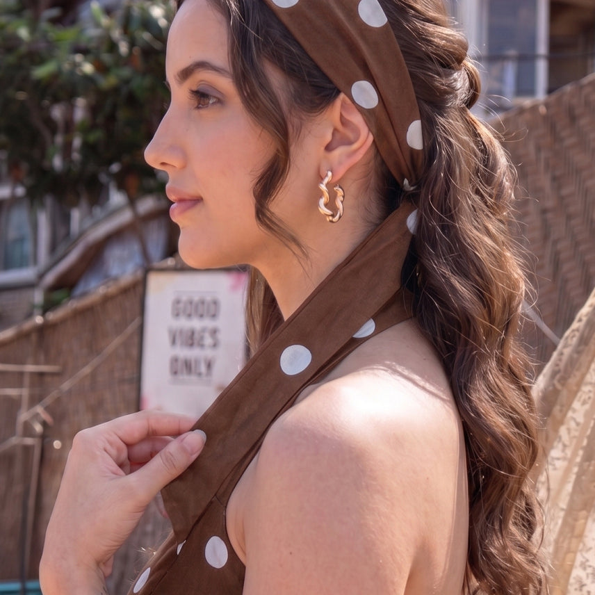 Brown Polka Headband