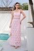 Pink lace maxi dress