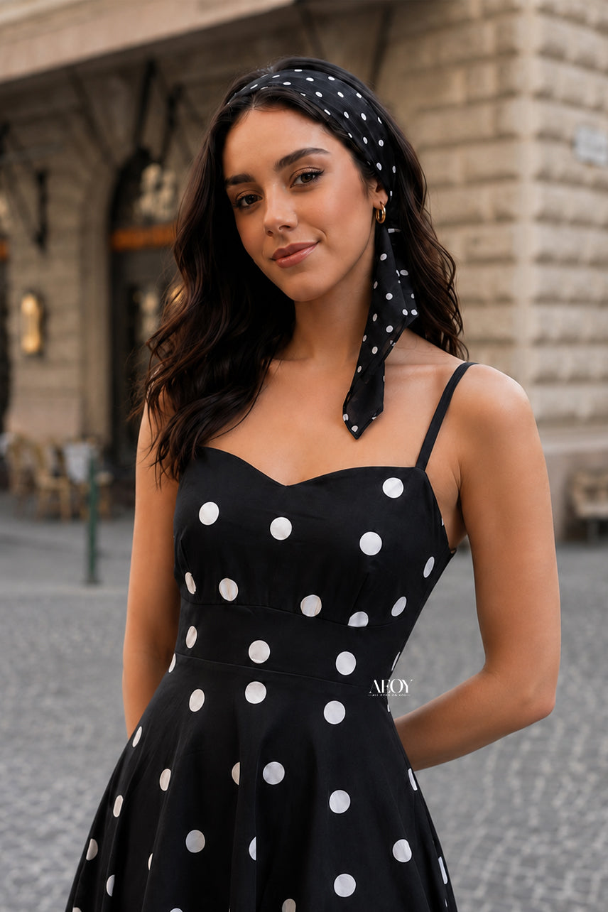Polka Twirl Midi Dress