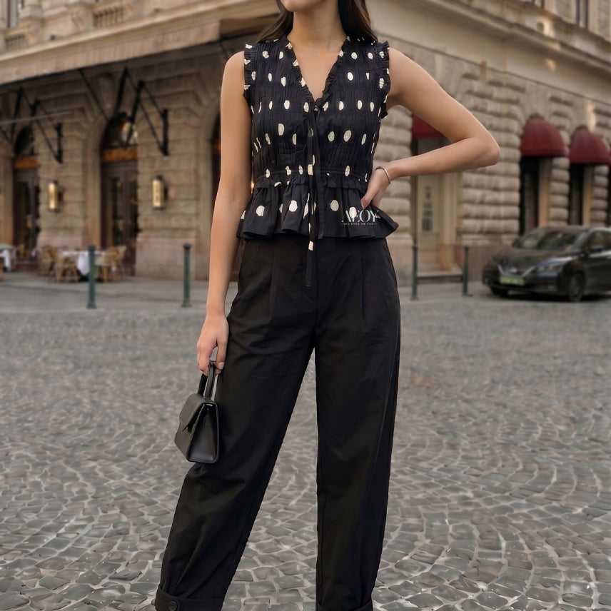 Polka Peplum Top
