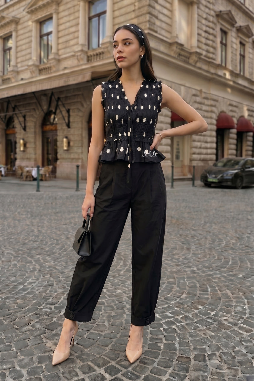 Polka Peplum Top